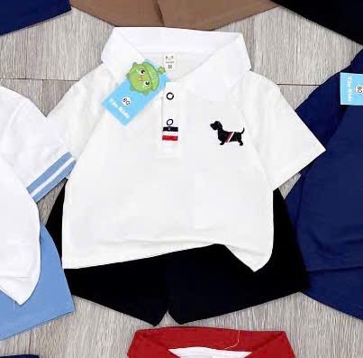 T440-Bộ cotton cổ bẻ chó thêu (08.18.250)
