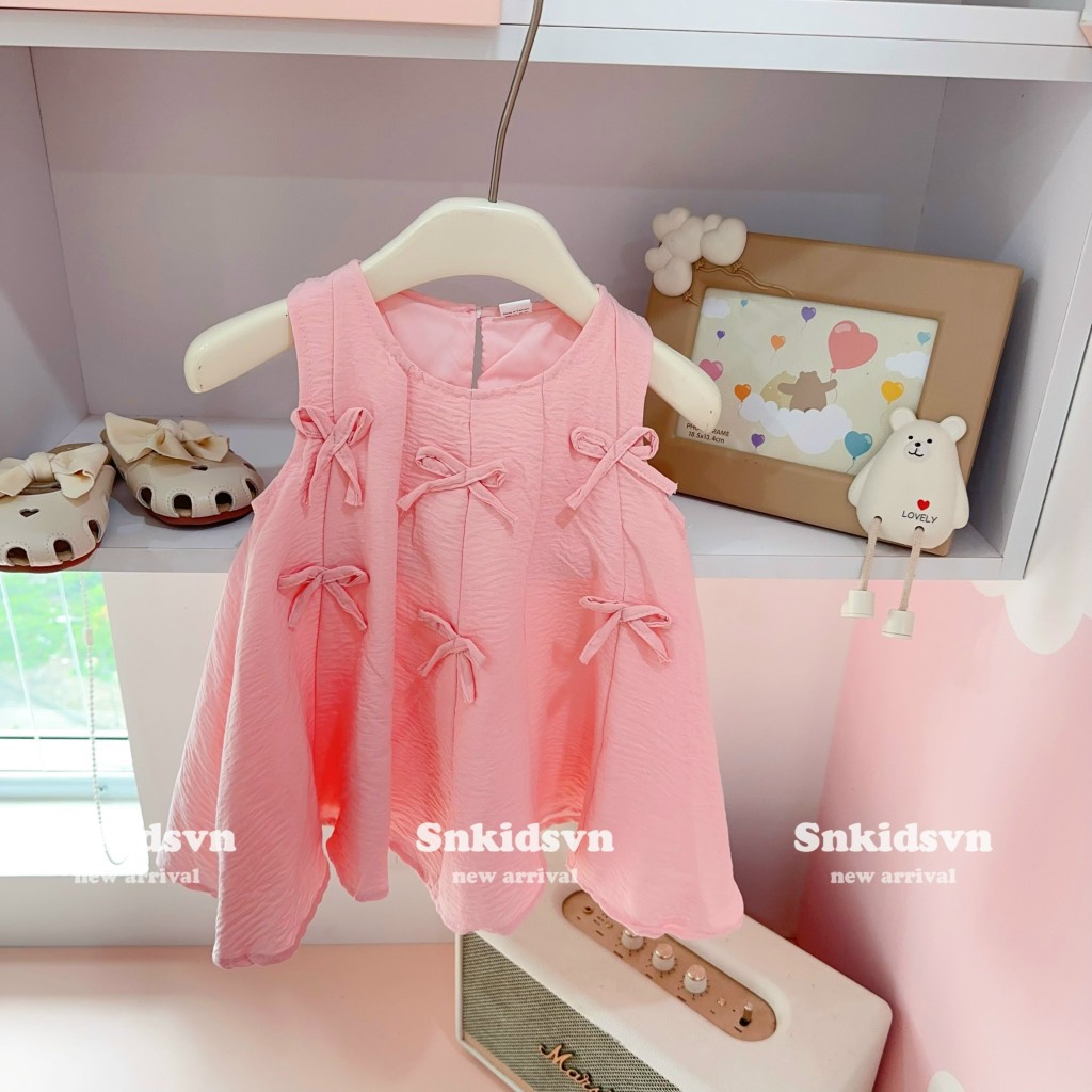 V095-Váy đũi xốp mềm chữ A đính nơ (XẢ)