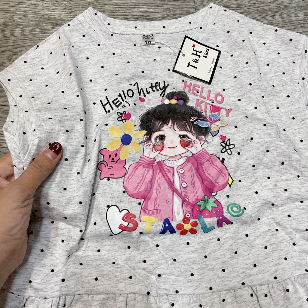G893-Bộ cotton SN bé Hello bi xám (16.22kg)