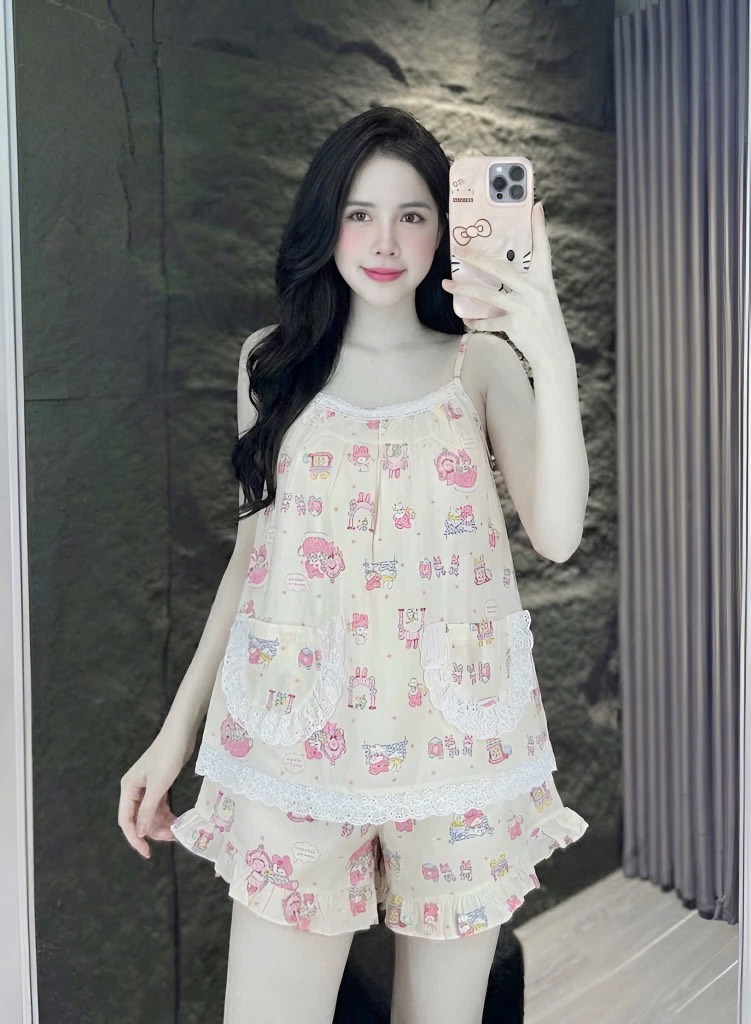 N048-Pijama 40-60kg Hai Dây Tole Lanh