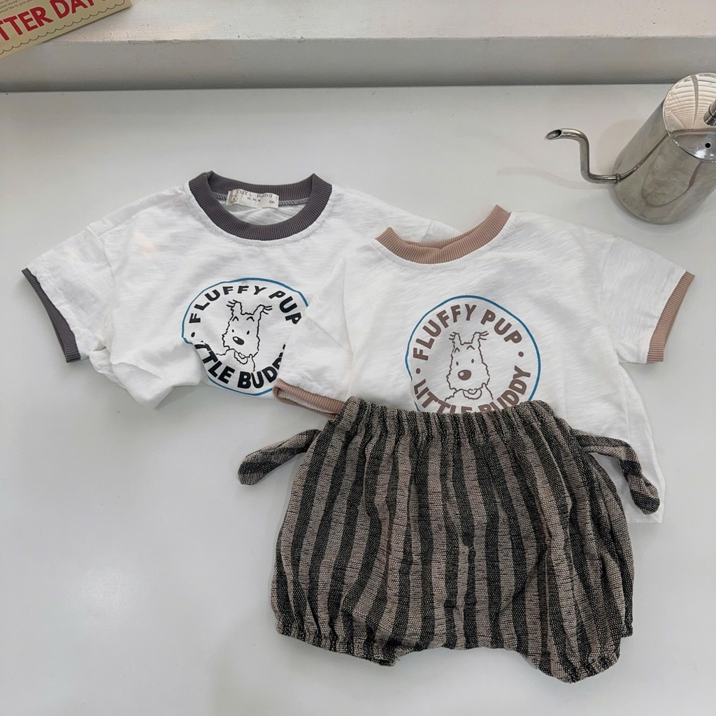 T725-Bộ cún cotton xước quần kẻ (06.16kg)