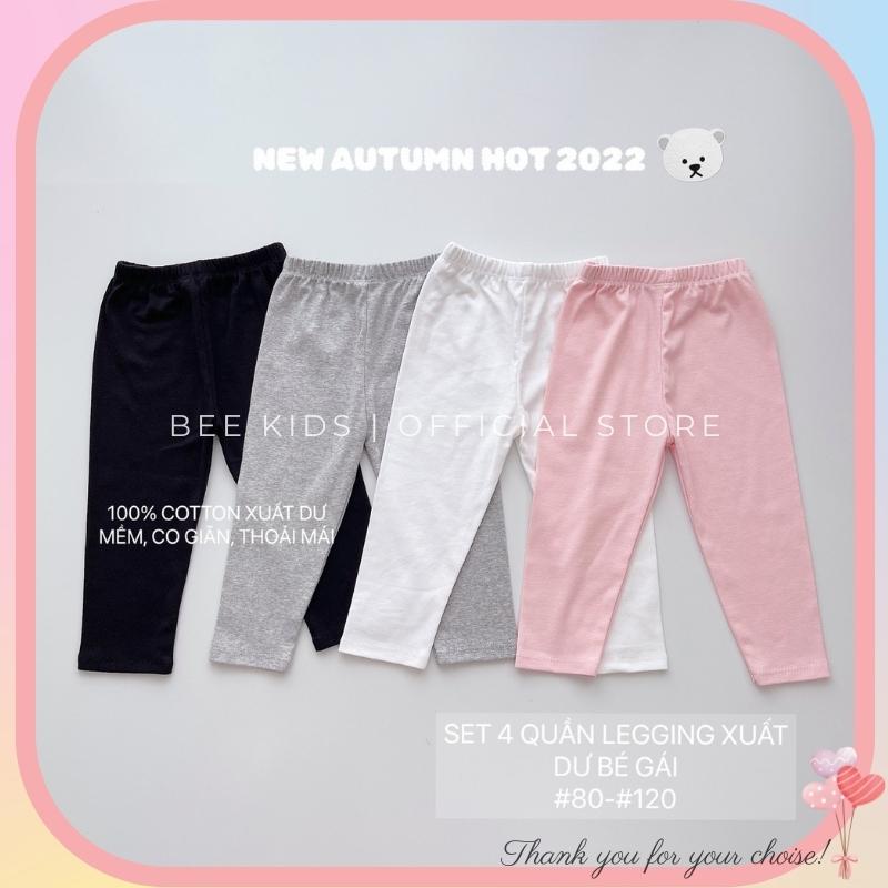 Quần Dài Thu Đông Cho Bé Gái Chất Cotton Xuất Dày Dặn Quần Legging Bé Gái Mềm Mịn (size 10-17kg) BEEKIDS268-Q004