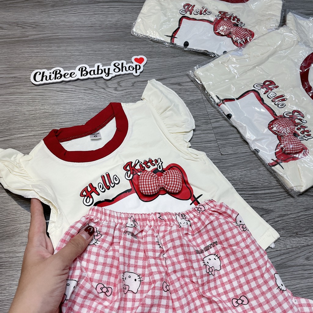 G890-Bộ cotton SN Kitty kem viền đỏ (07.13kg)