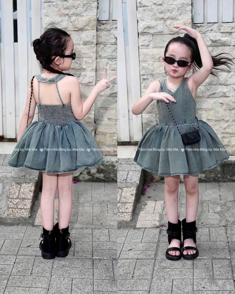 V459-Váy jean SN xoè màu bụi (08.26kg)