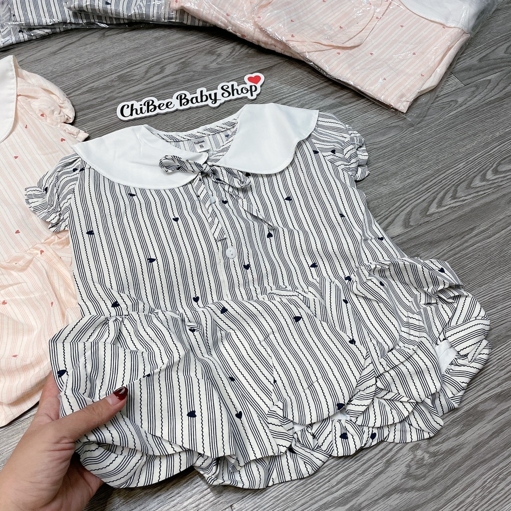 V453-Váy đũi kẻ cộc tay cổ sen bí (12.18kg)