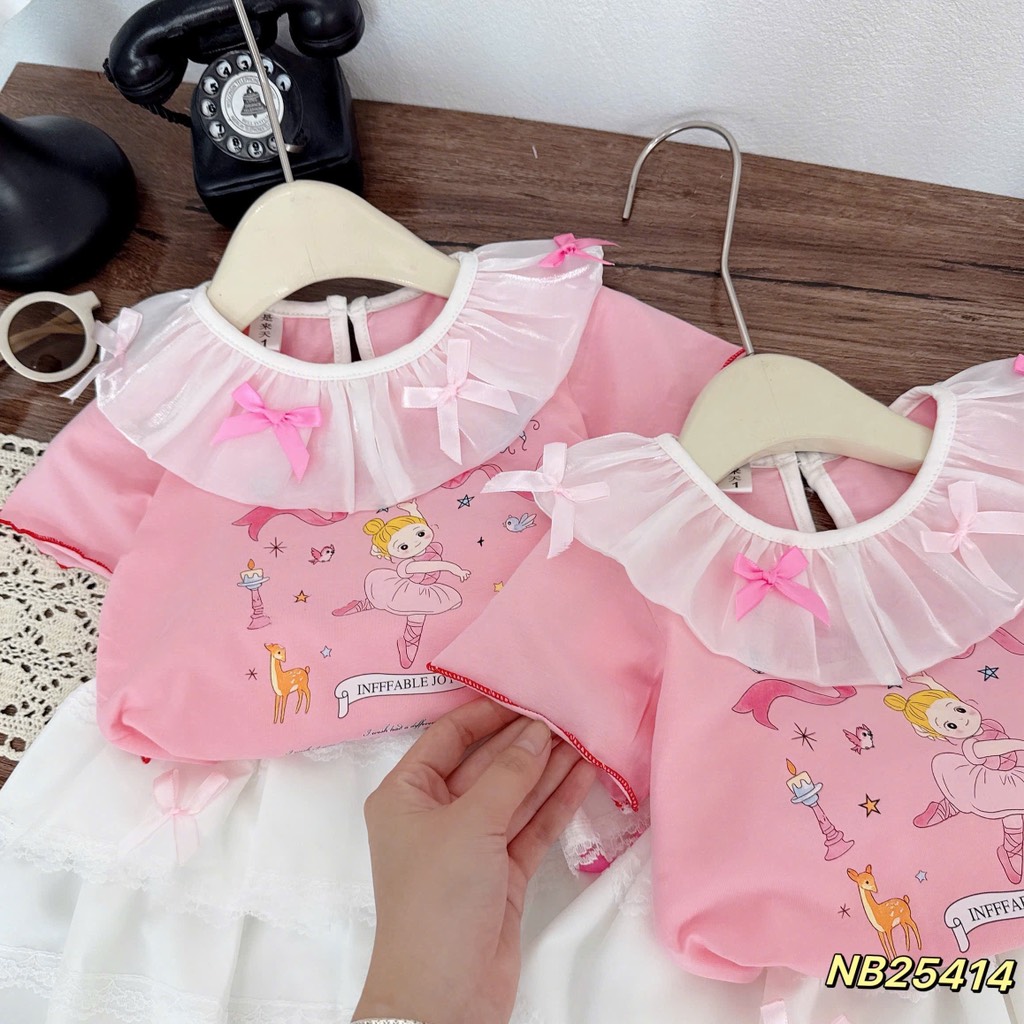 G570-Set áo hồng bèo cv trắng nơ (10.28.280)