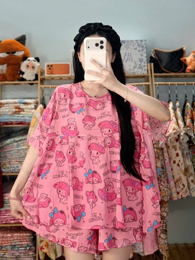 N073-Pijama Đùi Tole Lanh Thái (45-65kg)