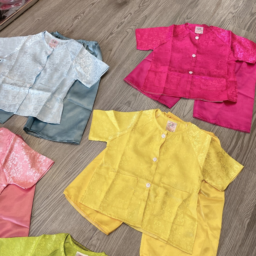 B470-Bộ bà ba gấm trơn 2 túi S1/12 (08.14kg)