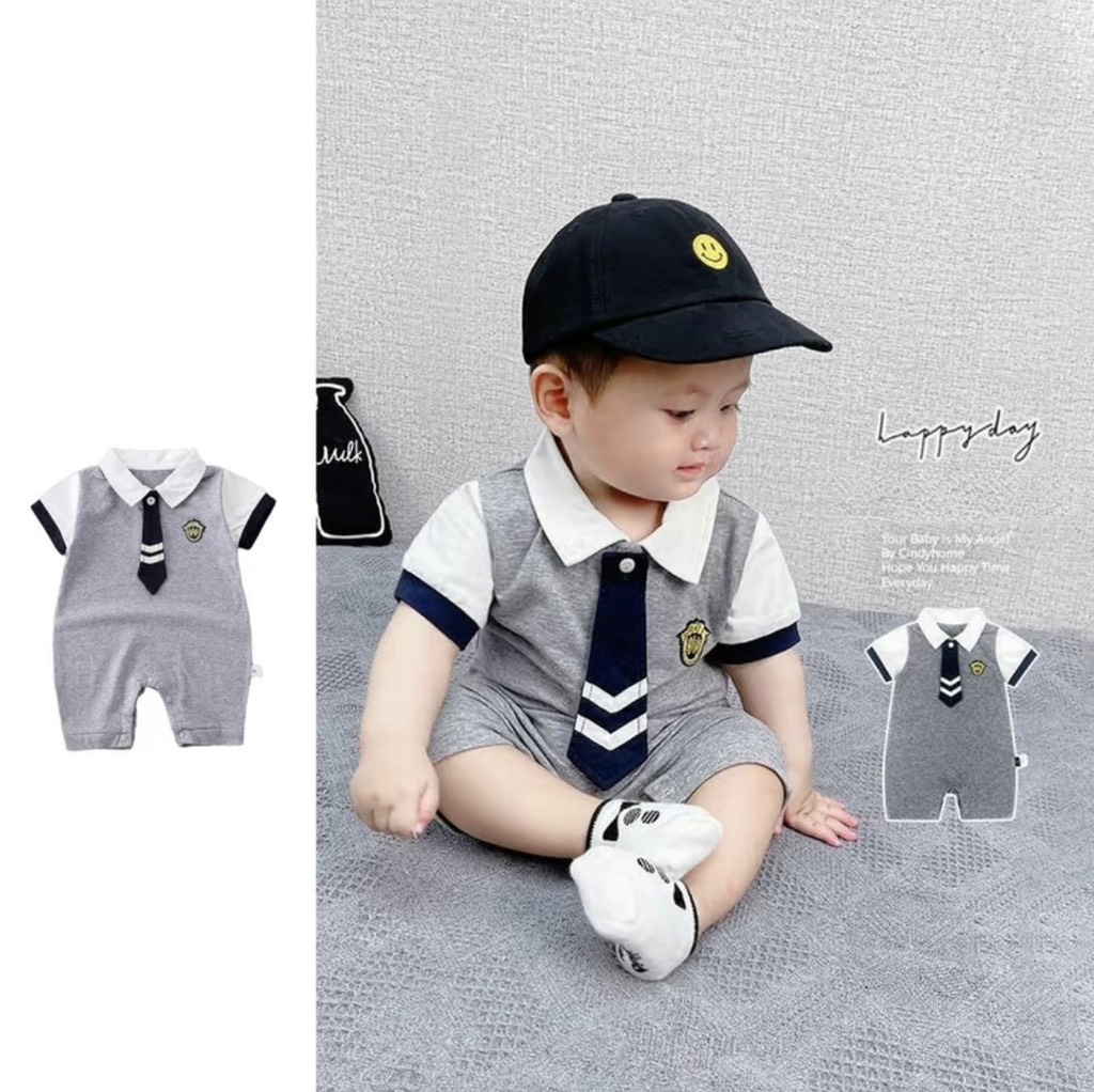 BD110-Body suit đùi công tử cà vạt xám S90