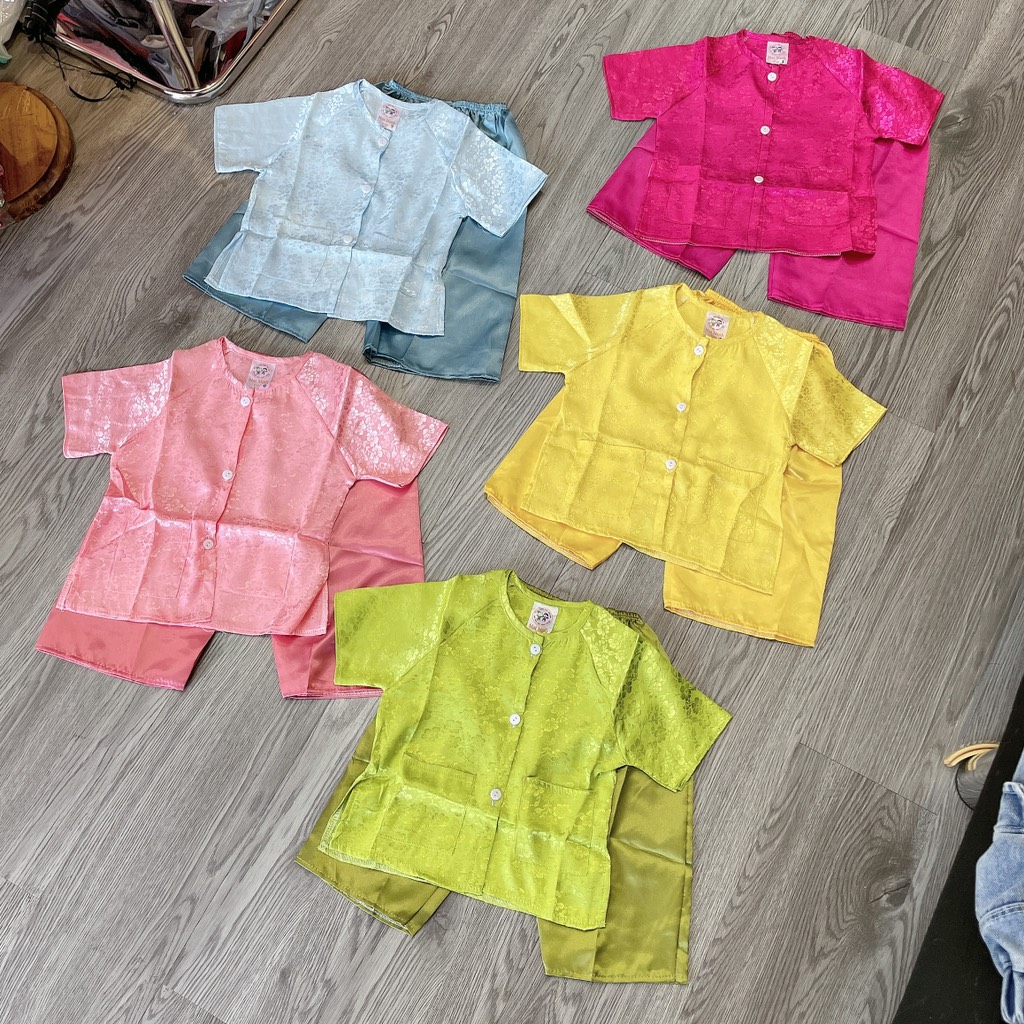 B470-Bộ bà ba gấm trơn 2 túi S1/12 (08.14kg)