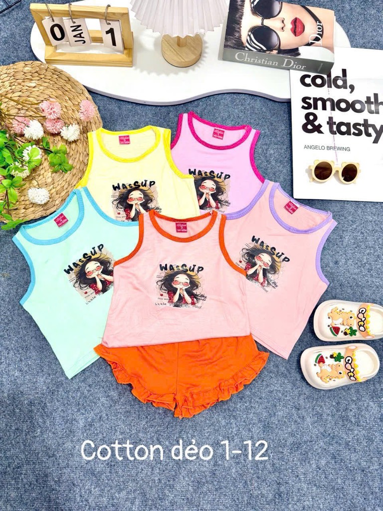 B533-Bộ ba lỗ bé gái cotton dẻo S1/12 (08.16kg)