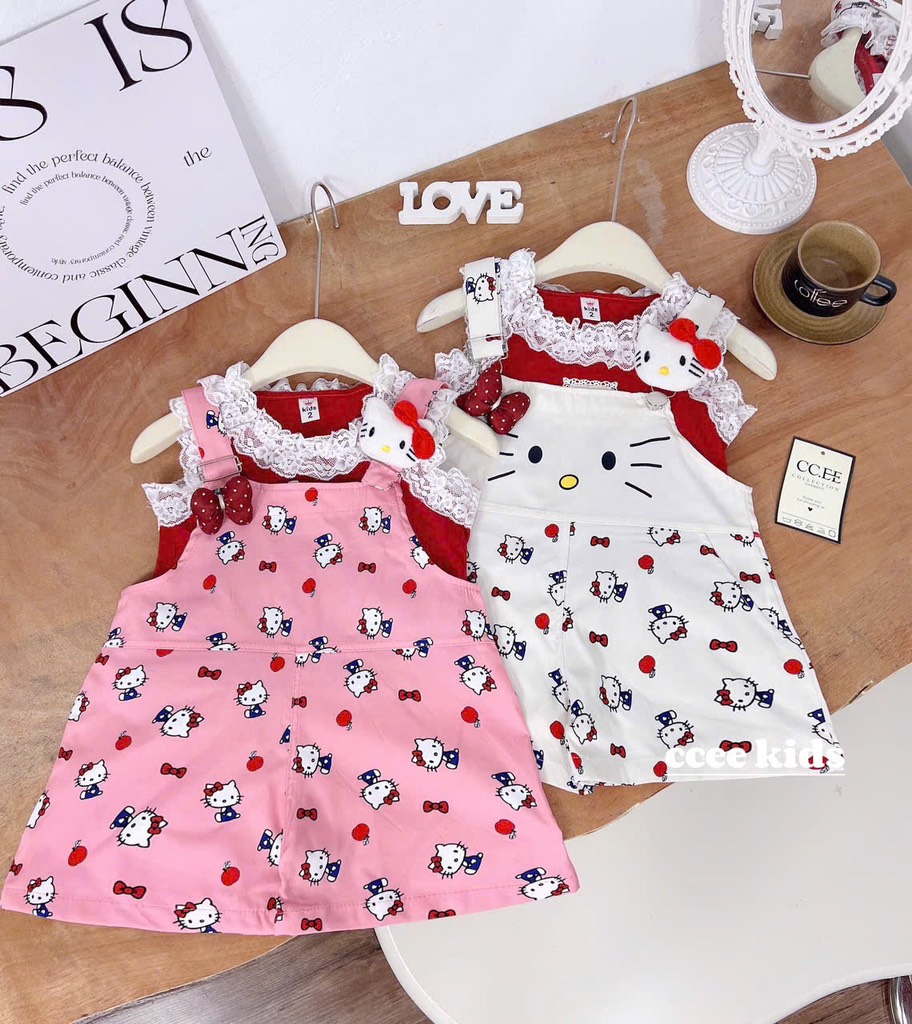 G533-Set yếm quần Kitty đỏ (11.28.284)