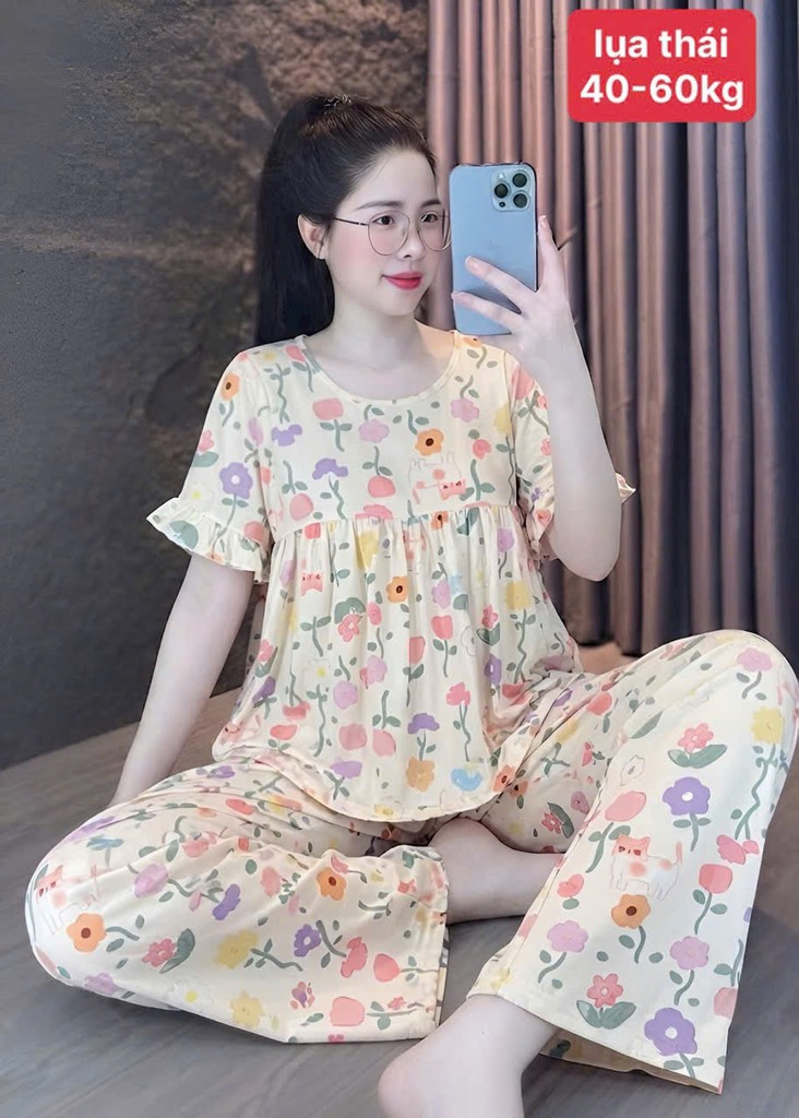 N052-Pijama 40-60kg Cộc Dài Lụa Thái