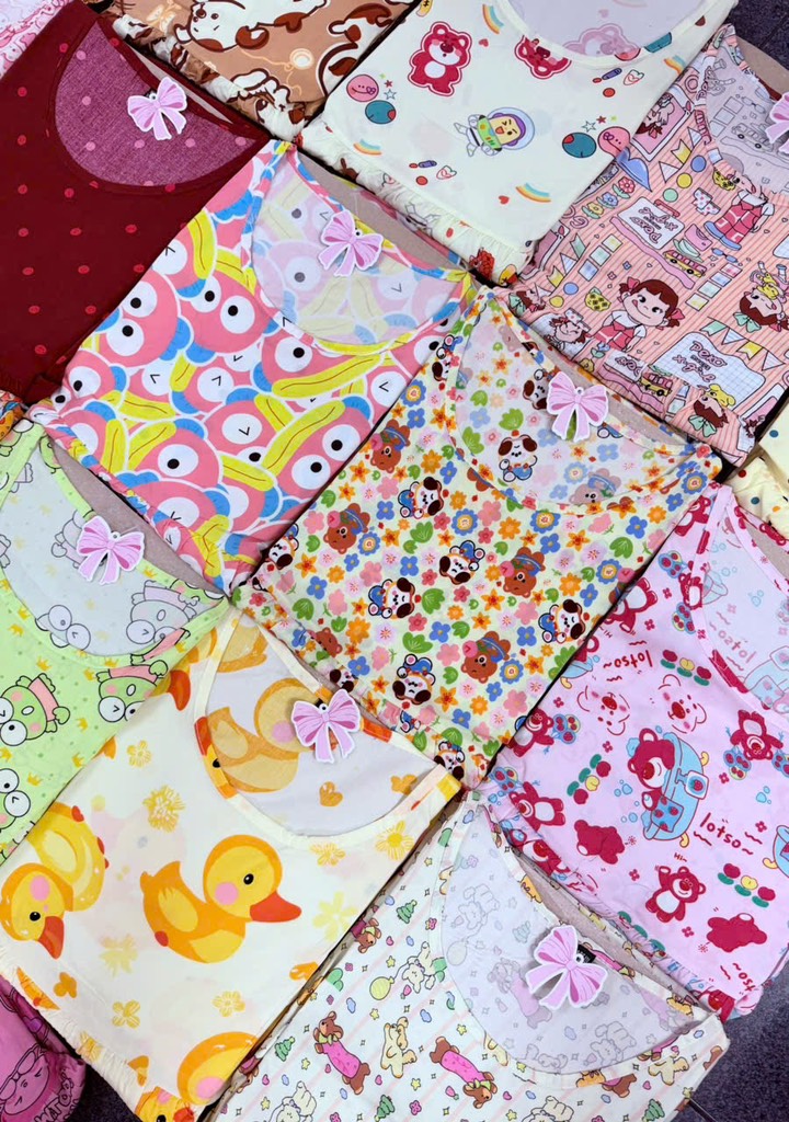 N073-Pijama Đùi Tole Lanh Thái (45-65kg)
