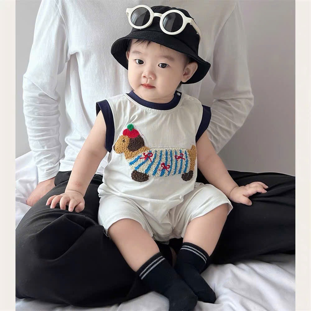 BD073-Body suit đùi chó bông trắng