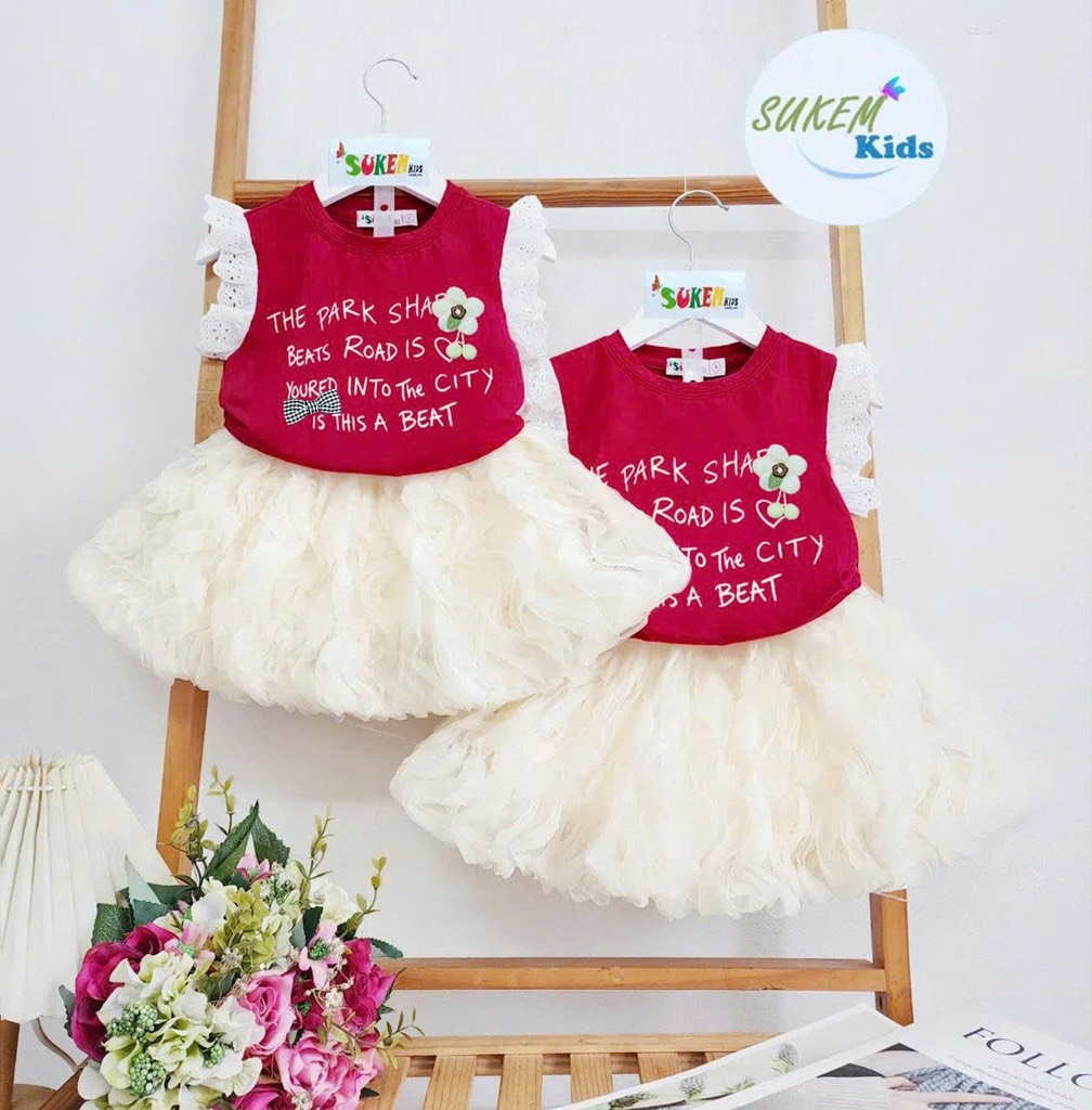 G831-Set áo hoa nổi cv lưới bồng (20.40kg)