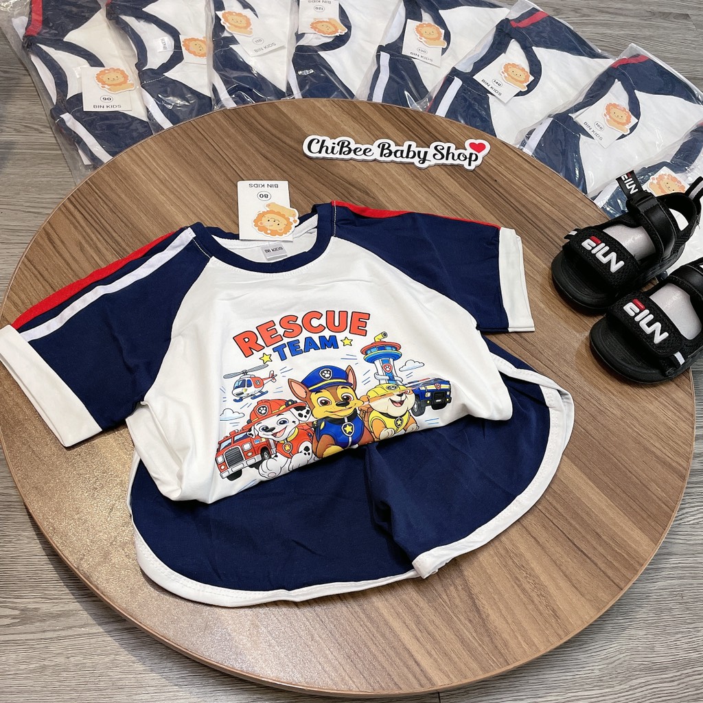 T756-Bộ cộc cotton phối chó cứu hộ (11.30kg)