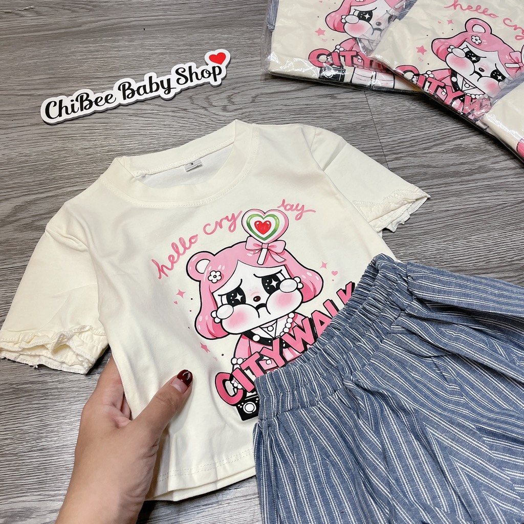 G896-Bộ cộc cotton bé Cry q bí (07.13kg)