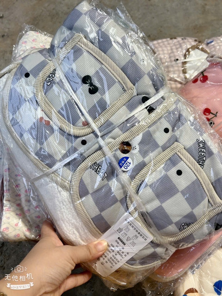 K045-Áo gile nhung tăm lót lông cừu