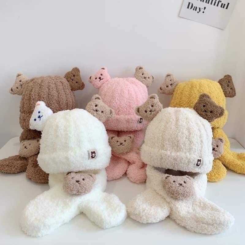 M001-Set mũ gấu lông cừu