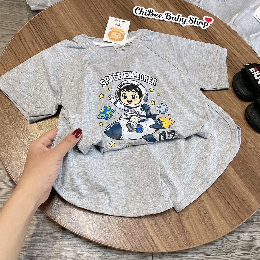 T755-Bộ cộc cotton vũ trụ xám (11.30kg)