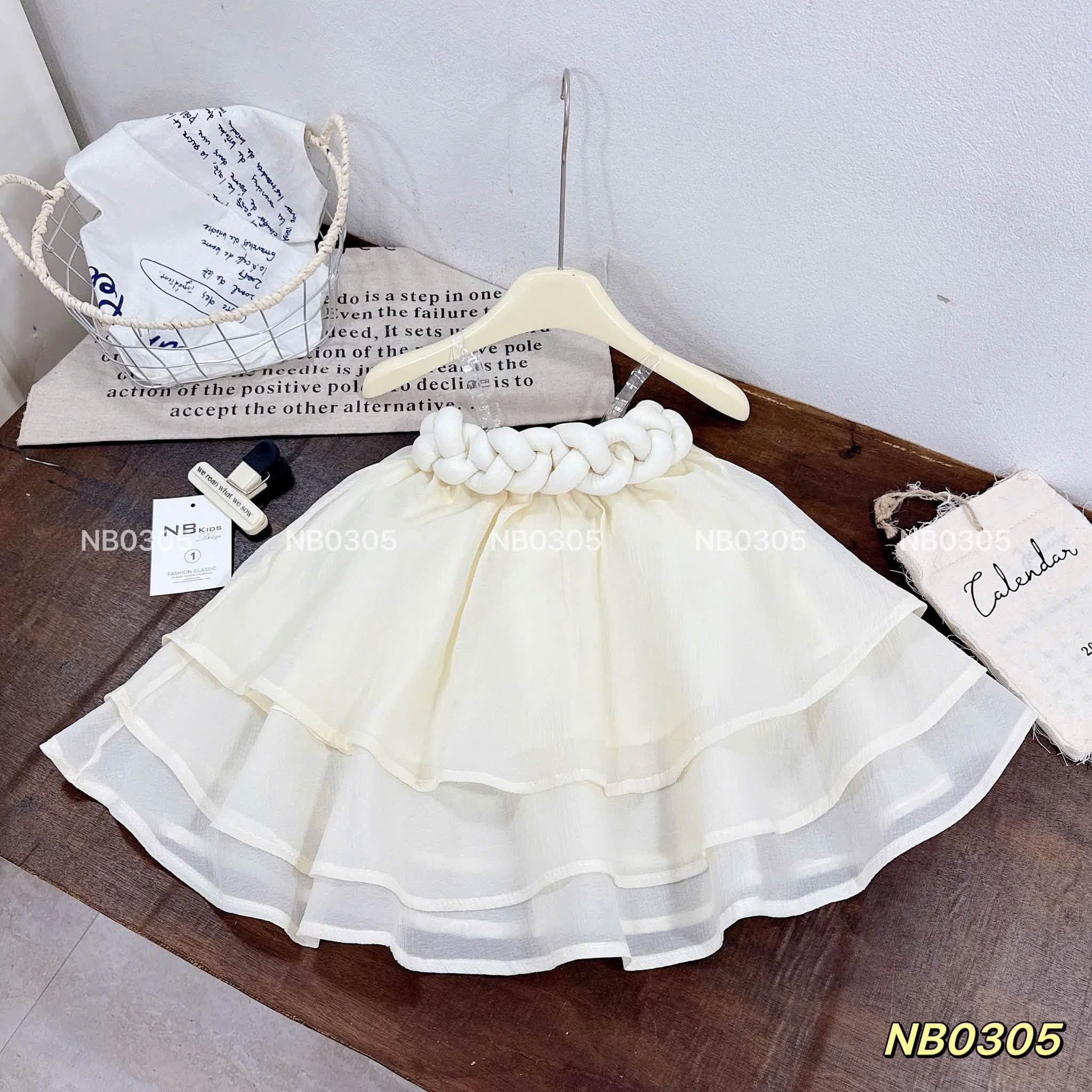 V430-Váy tơ xoắn thừng xoè Kem (10.30kg)