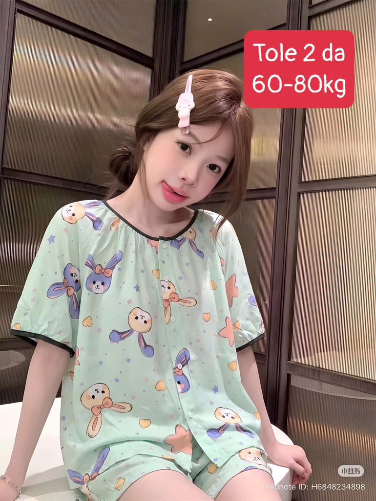 N064-Pijama Bigsize Đùi Tole Lanh