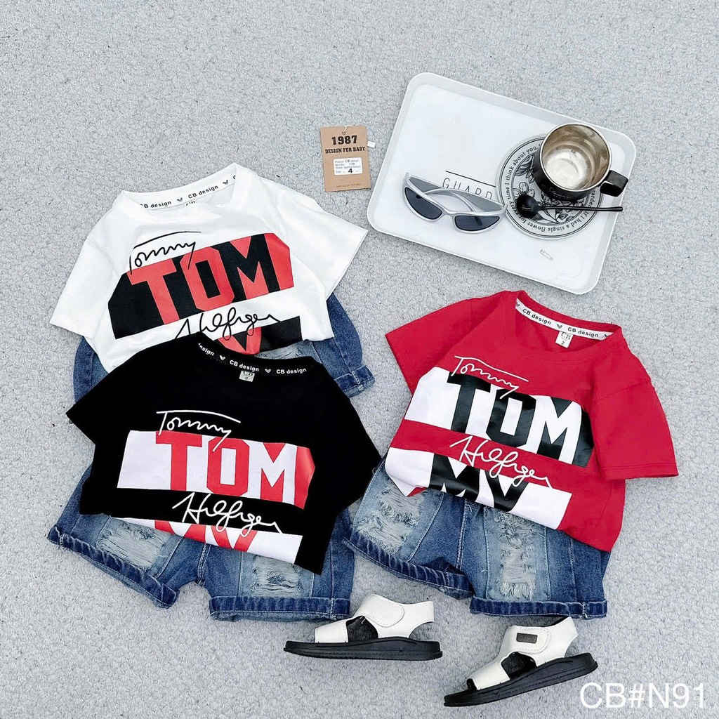 T264-Set jean áo Tom trắng 10S1-10