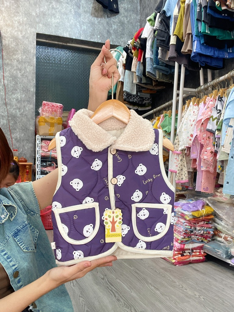 K048-Áo gile phao chần viền hàn quốc