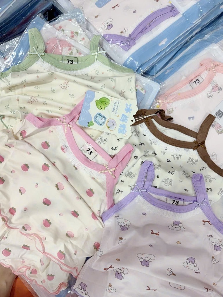 B517-Bộ 2 dây ct lụa bé gái 2 nơ (07.22kg)