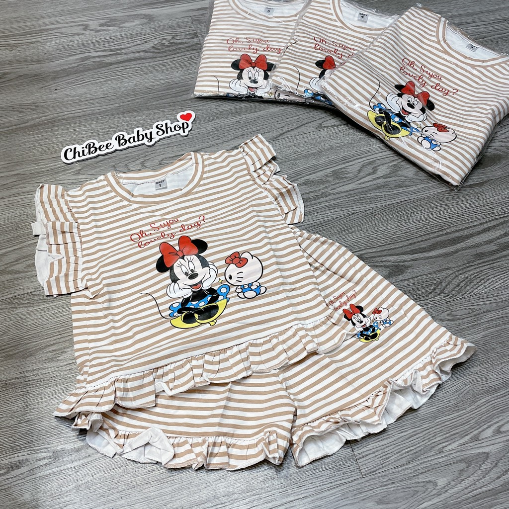 G892-Bộ cotton SN Mickey kẻ nâu (10.18kg)