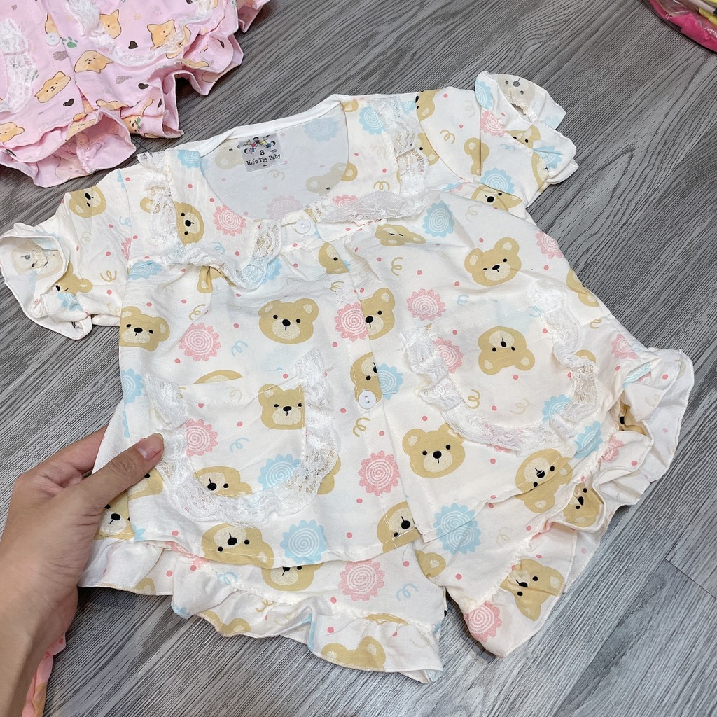 B519-Bộ pijama gấu cổ ren 2 túi (10.18kg)