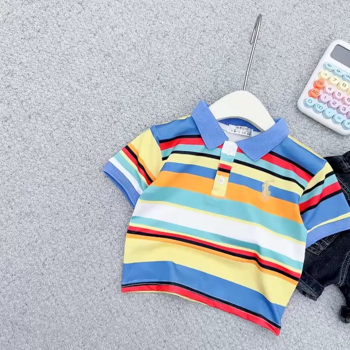 T267-Set jean áo polo cầu vồng 10S80-170