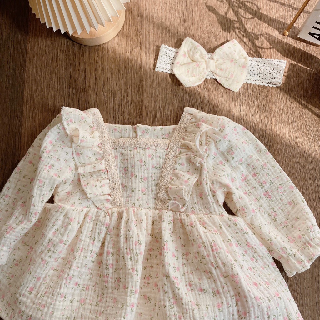 BD143-Body suit hoa nhí hồng giả váy (03.10kg)