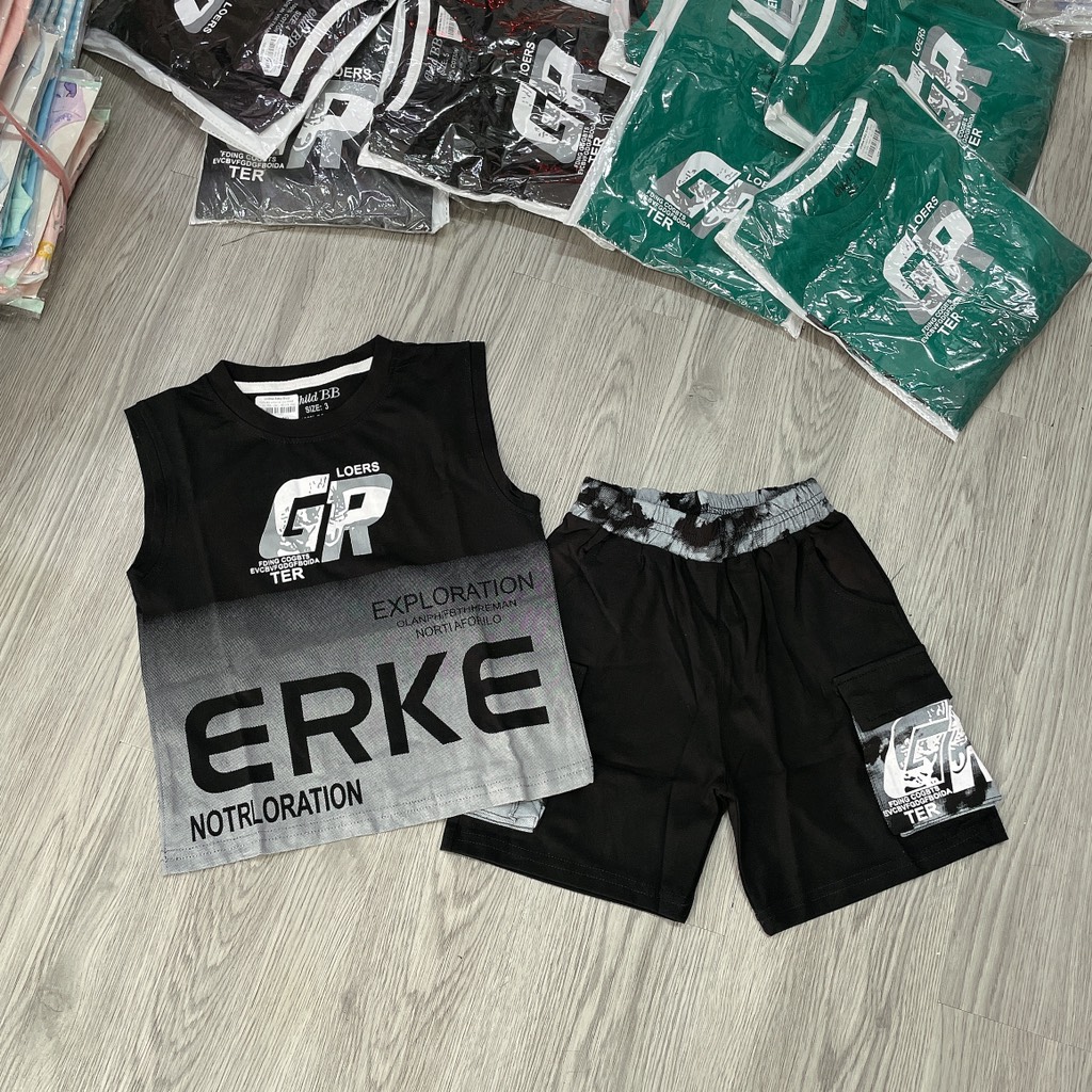 T370-Bộ cotton sn chữ ERKE (11.24.160)