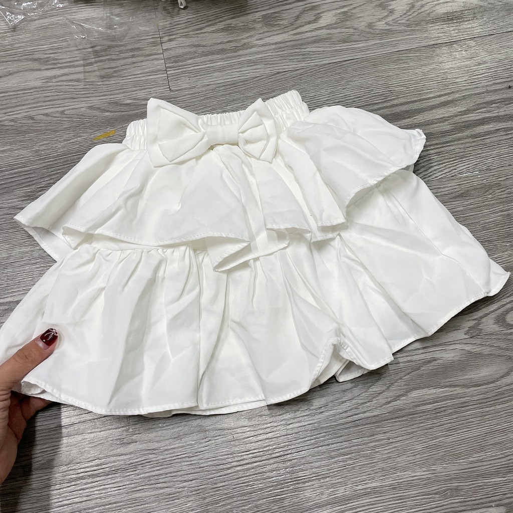 V435-Chân váy đũi trắng nơ to (10.18kg)