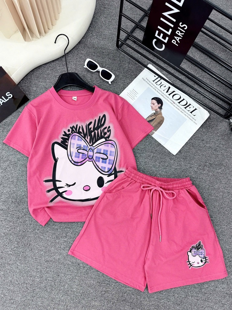 G477-Bộ cotton mèo Kitty CỒ xịn (28.42.987)
