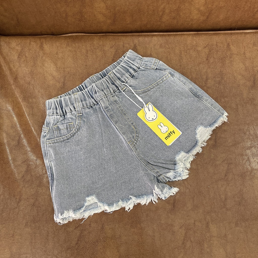 Q089-Quần jean đùi Miffy lộ túi (19-27kg)
