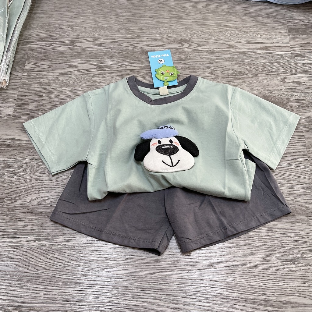 T450-Bộ cotton chó xanh xám (08.18.250)