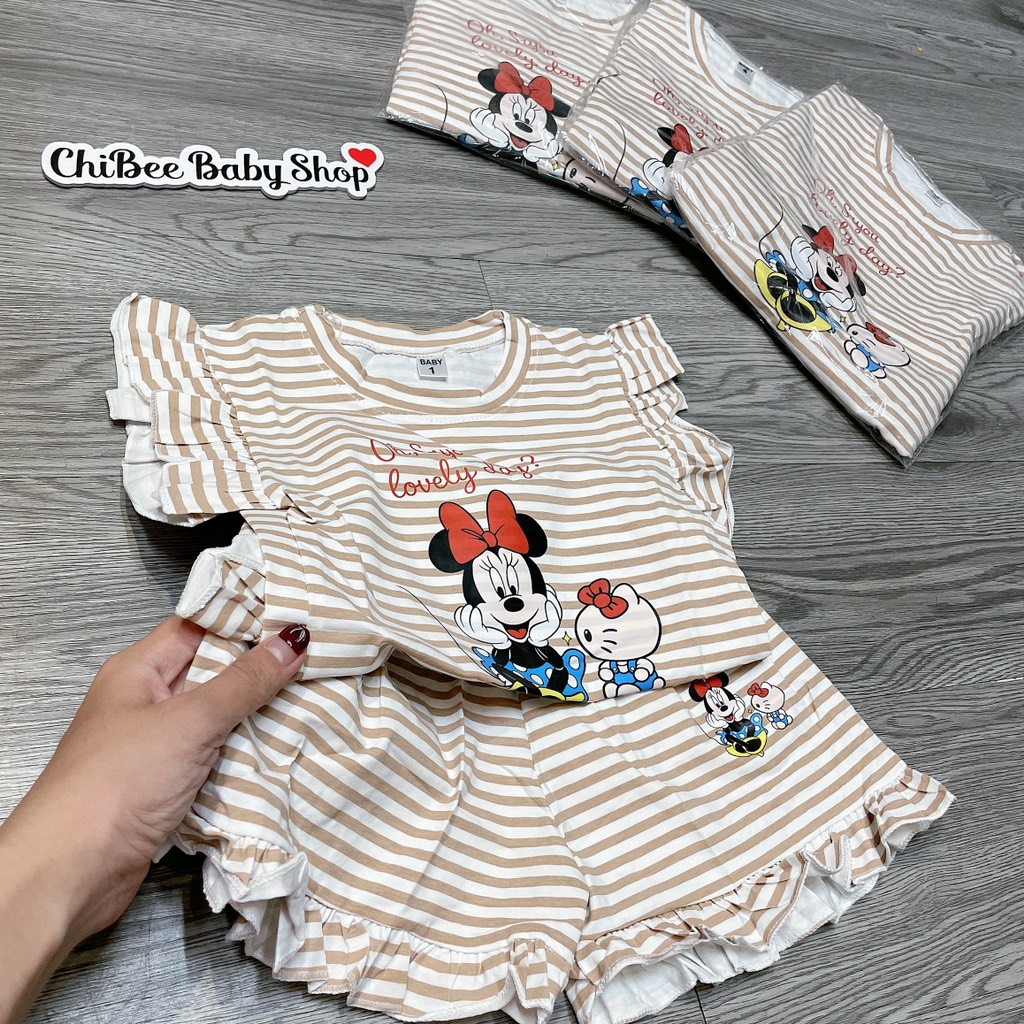 G892-Bộ cotton SN Mickey kẻ nâu (10.18kg)