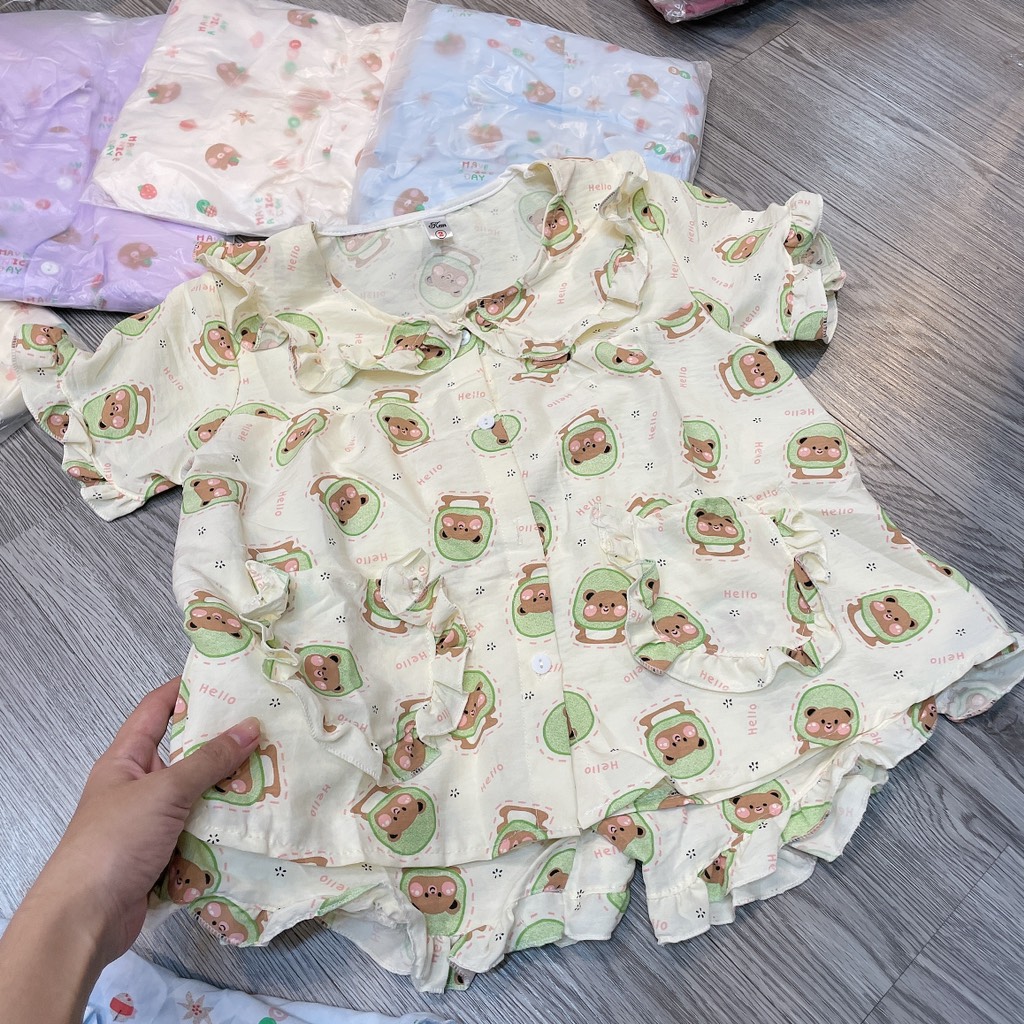B521-Bộ pijama gấu đũi hàn Đại (20.32kg)