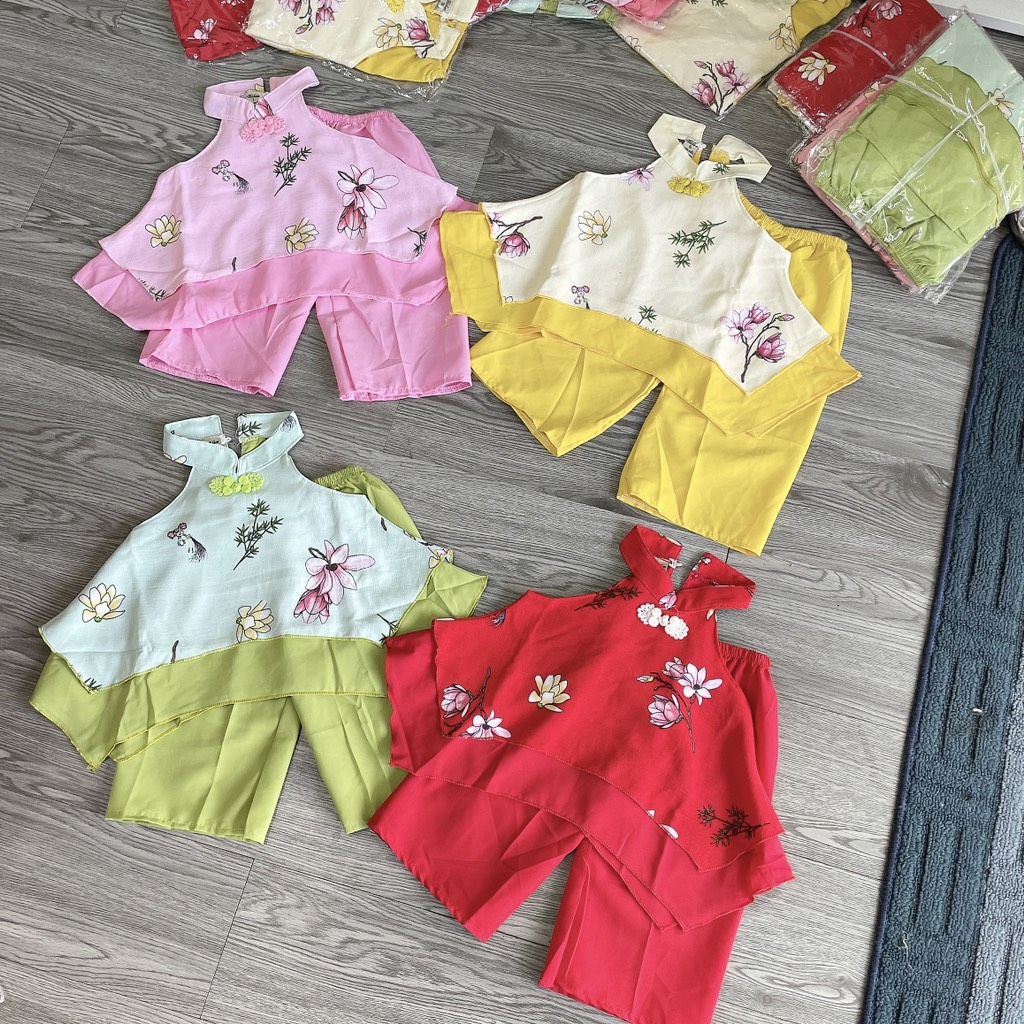 B469-Bộ cổ yếm q dài in hoa (10.20kg)