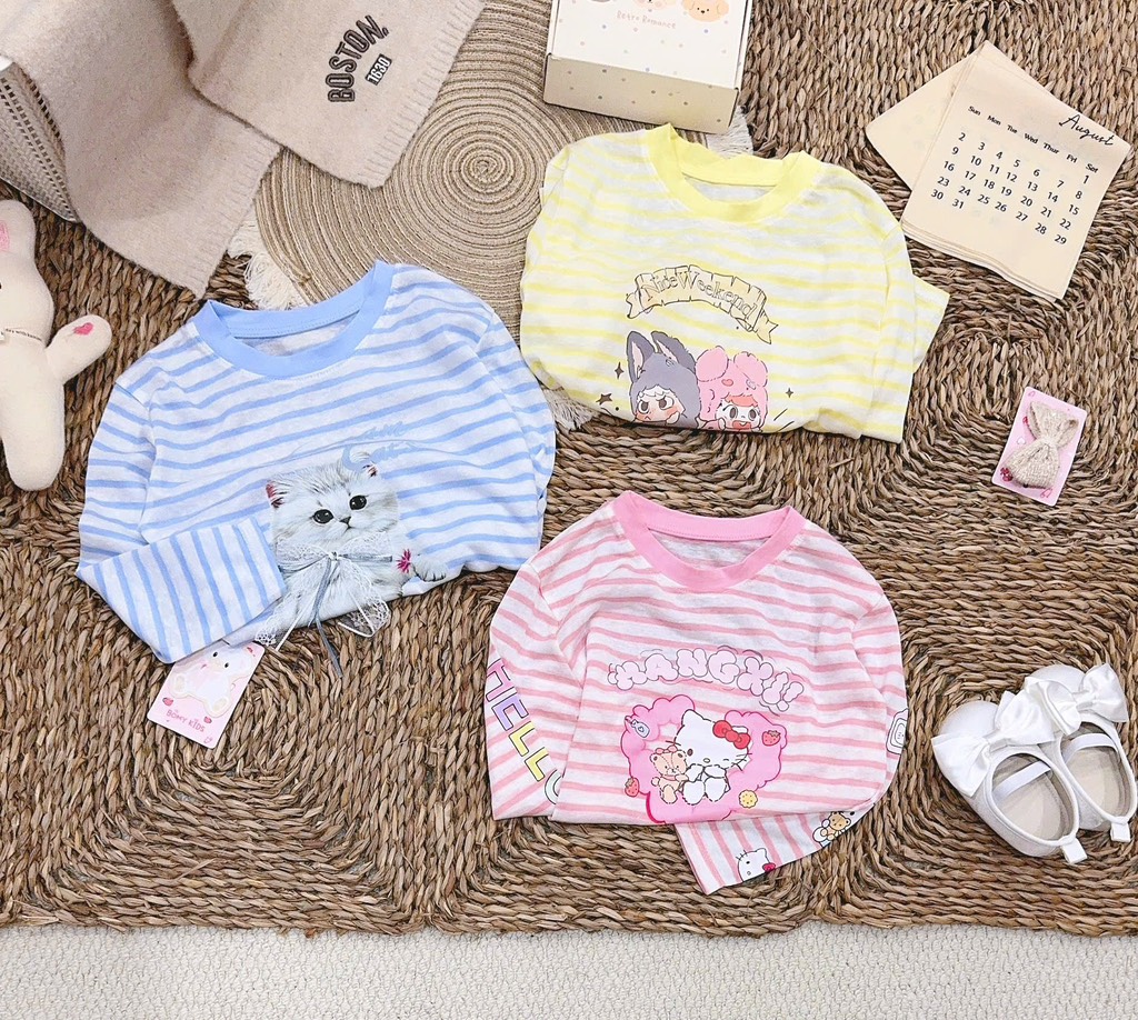 A448-Áo giấy kẻ mèo Kitty (10.22kg)