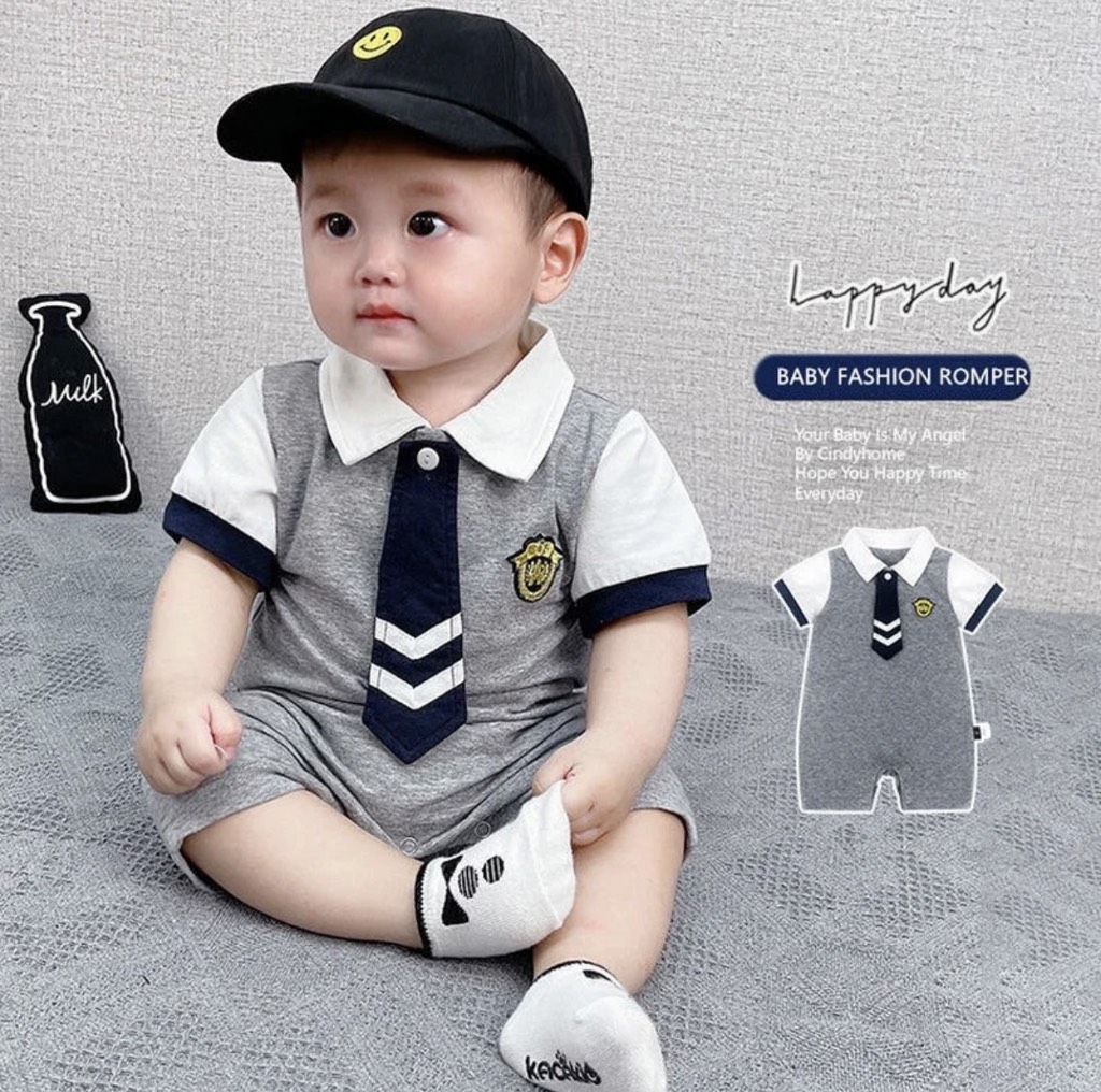 BD110-Body suit đùi công tử cà vạt xám S90