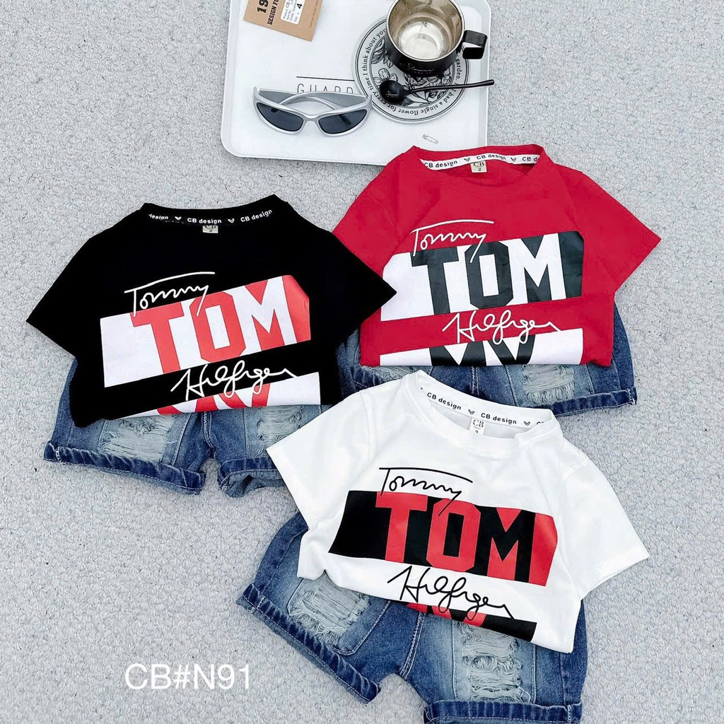 T264-Set jean áo Tom trắng 10S1-10