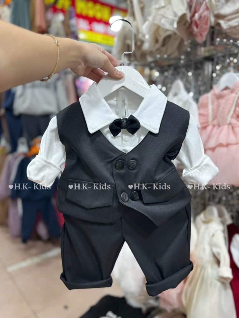 BD066-Set gile vest công tử 4 món trơn