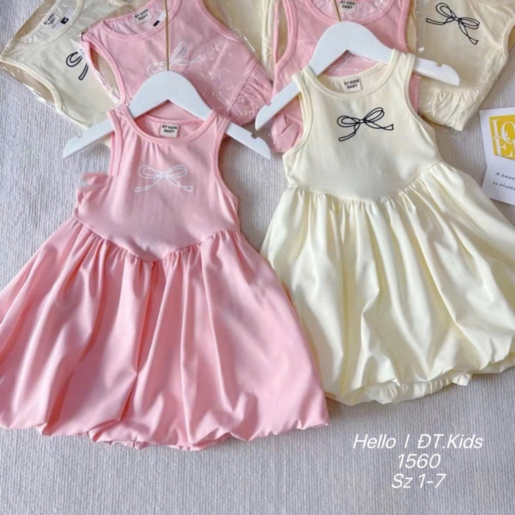 V409-Váy cotton SN nơ bí phồng (10.22kg)