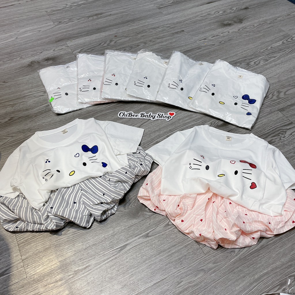 G897-Bộ cộc cotton Kitty quần bí (15.20kg)