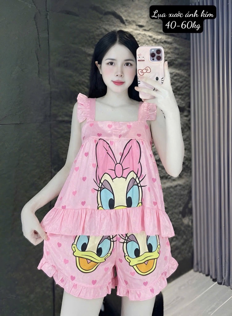 N047-Pijama Freesize Hai Dây Lụa Xước