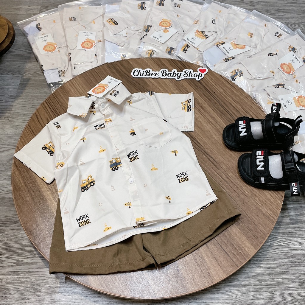 T765-Bộ sơ mi xe múc quần nâu (11.30kg)